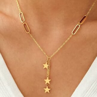 Collier étoiles acier inoxydable