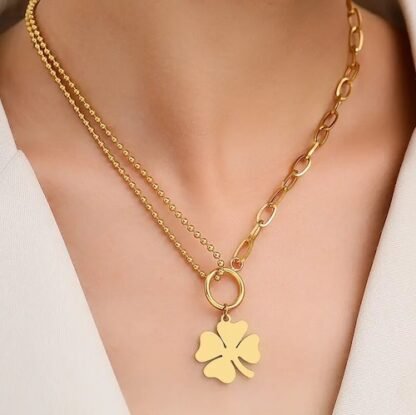 collier trefle original femme