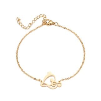 bracelet pour femme avec pendentif musique en acier inoxydable