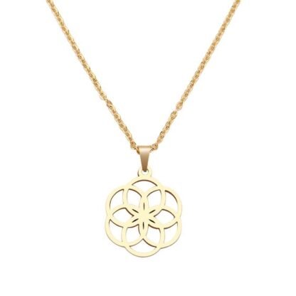 collier pour femme avec pendentif en forme de fleur tendance