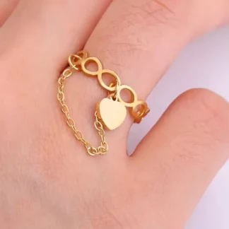 bague pour femme avec breloque en forme de coeur