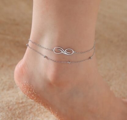 bracelet chaine de cheville infini acier inoxydable
