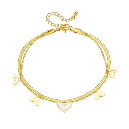 bracelet de cheville maille plate