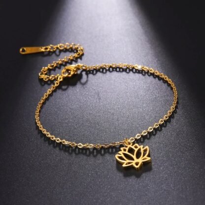 chaine de cheville fleur de lotus