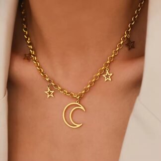 collier pendentif lune original